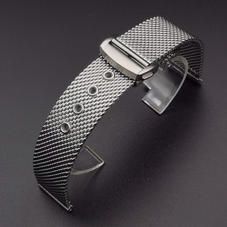 Dây Đồng Hồ Thay Thế Bằng Thép Không Gỉ Dạng Lưới Màu Bạc 20mm 22mm Cho Omega Seamaster 007