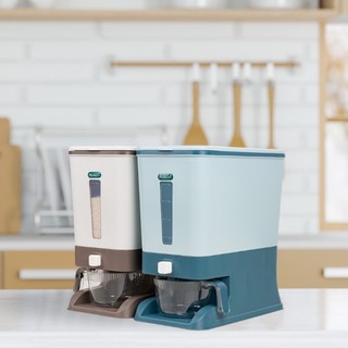 Thùng đựng gạo 10kg Việt Nhật Hokori 5338,thùng gạo thông minh nút bấm tự động bền đẹp {H}