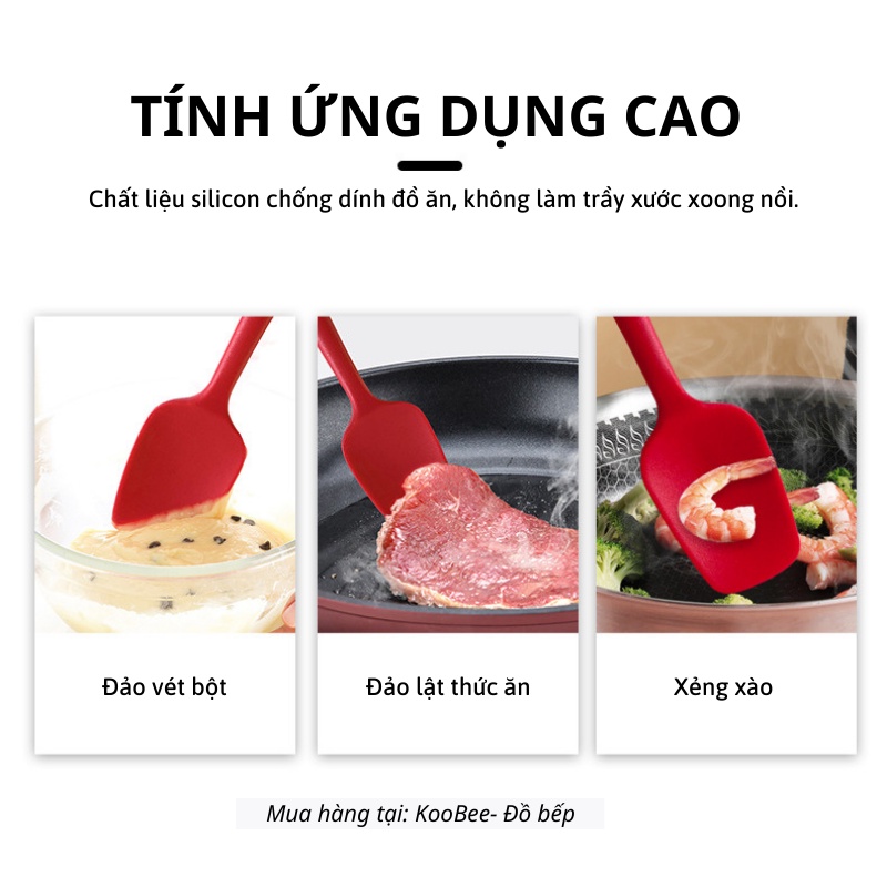 Cây Vét Bột Silicon Chống Dính Chịu Nhiệt KOOBEE – Đảo Xào, Trộn Bột Không Lo Trầy Chảo (PKB38)