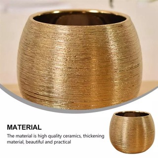 Chậu Hoa Bằng Gốm Mạ Vàng Sáng Tạo Độc Đáo