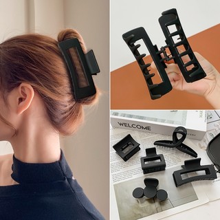 Kẹp Tóc Cỡ Lớn Màu Đen Nhám Phong Cách Hàn Quốc Tinh Tế Thời Trang Kẹp Tóc Càng Cua