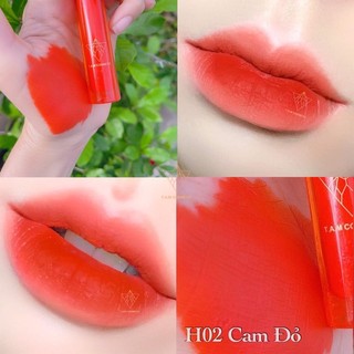 Son siêu lì 12H tint velvel  상류층 H02 cam do mềm môi T.A.M cosmetic luxury