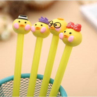 10 cái Bút gel nước mực đen hình vịt vàng QNshop
