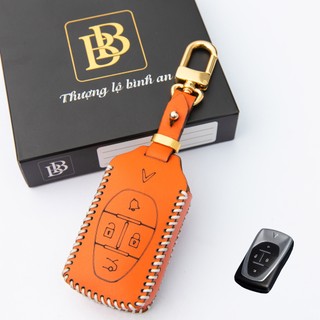 Bao da chìa khoá Ô Tô VINFAST E34, VF8 VF9 2023 Da Bò Thật khắc tên và sđt chủ xe bảo hành 2 năm BB