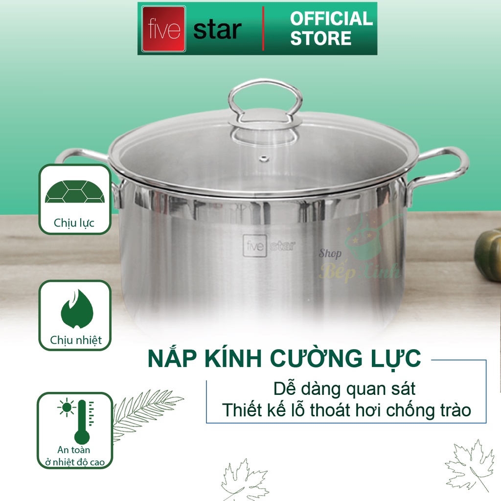 Ảnh Nồi inox 430 cao cấp Fivestar 3 đáy  sandwich ( 18cm/ 24cm / 26cm / 28cm ) , dùng được mọi bếp 3