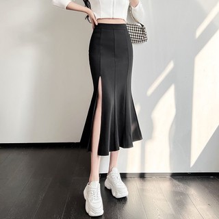 Chân váy đuôi cá màu đen dáng dài xòe tôn dáng cực đỉnh phong cách Ulzzang Hàn Quốc, co giãn, có bigsize ôm body