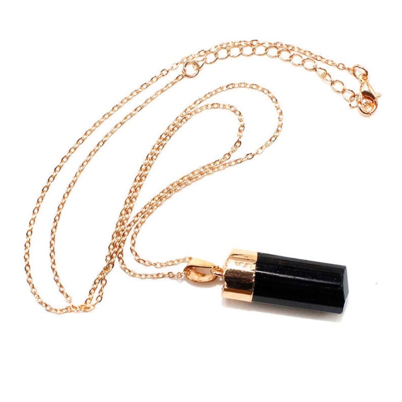 Mặt dây chuyền Tourmaline đen tự nhiên không đều, đá chữa lành, năng lượng trang sức