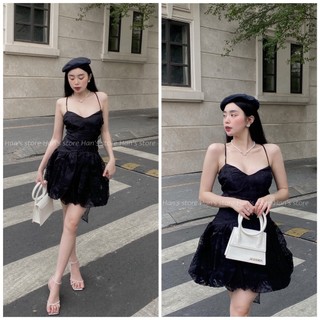 [HAN’S STORE ]ĐẦM HOA DỆT NỔI PHONG CÁCH TIỂU THƯ( ẢNH THẬT)