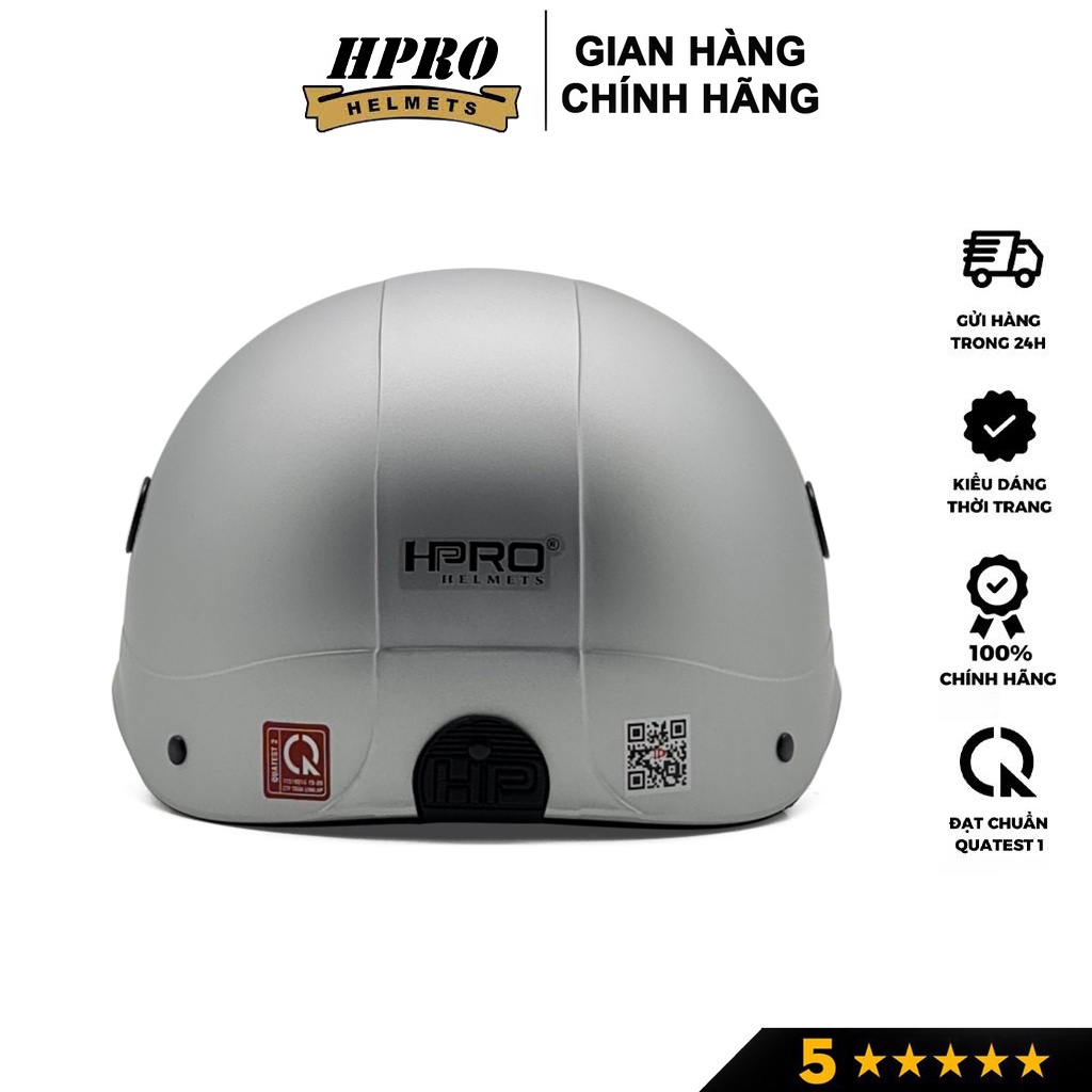 Ảnh Nón bảo hiểm thời trang Hpro helmet, có lỗ thông gió, kiểu dáng trẻ trung năng động, màu bạc cá tính, Freeside (52-56cm) 4