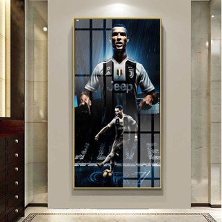 Tranh Treo Tường Cầu Thủ Bóng Đá Cristiano Ronaldo CR7 - Tranh Laminate Tráng Gương (50x100cm)