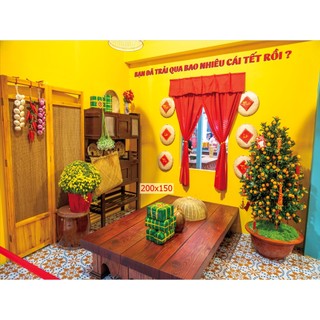 Tranh Tết trang trí decor dán tường độc đáo, tết xưa