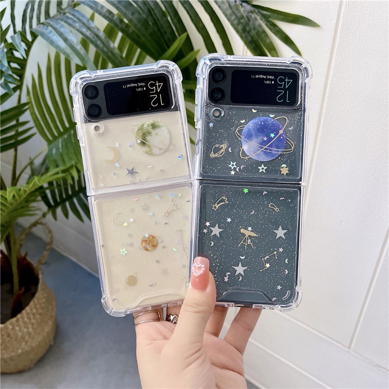 Ốp Điện Thoại Epoxy Chống Sốc Họa Tiết Vũ Trụ Cho Samsung Galaxy Z Flip 4 Z Flip 3 5G Z Flip 4 Zflip3 Flip 4 Z Flip 3