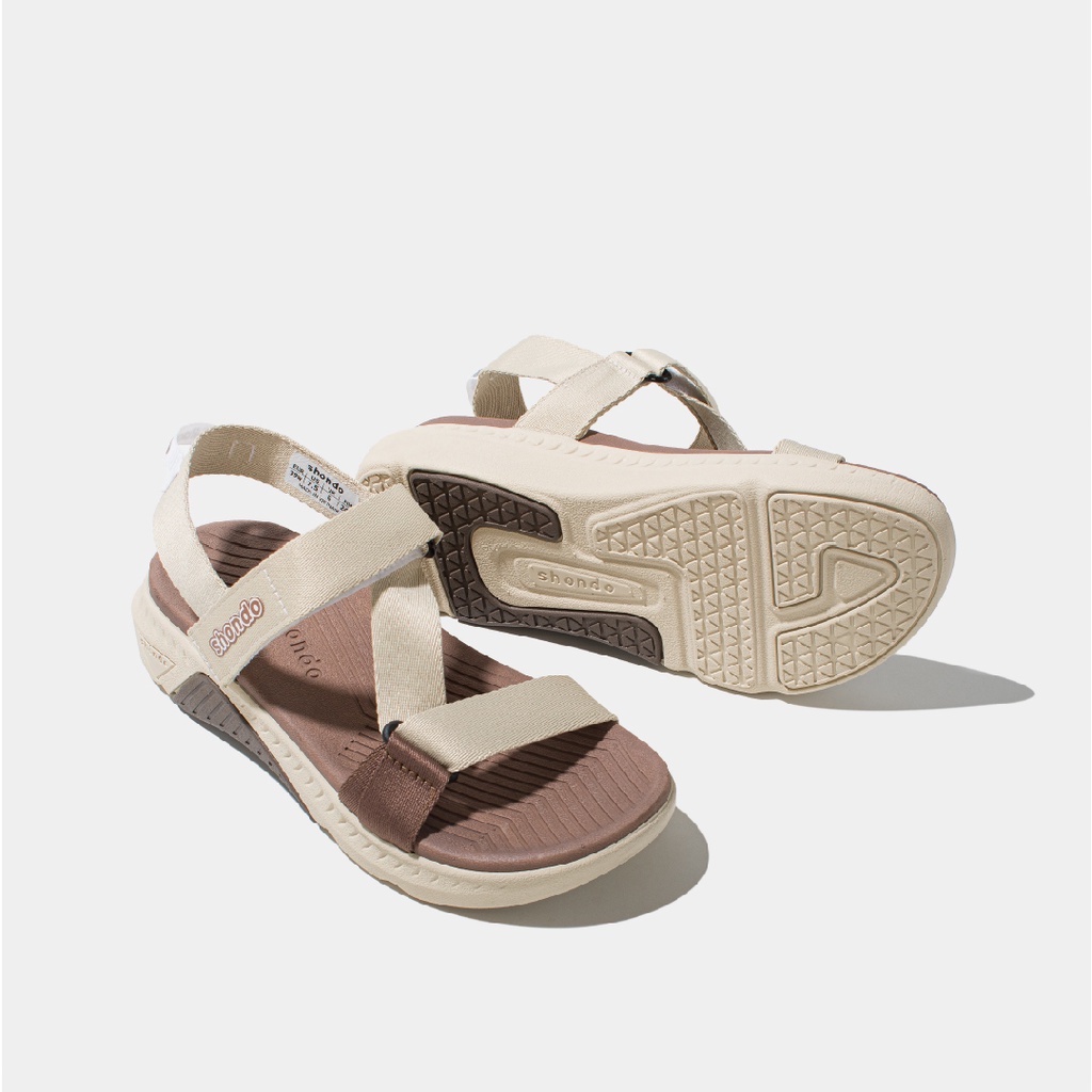 Ảnh Giày Sandals Nam Nữ Shondo F7 Racing Be Phối Nâu F7R2595 2