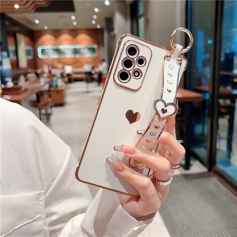 Ốp Điện Thoại Kèm Dây Đeo Sang Trọng Cho Samsung Galaxy A53 A52 A23 A14 5G A13 A12 A33