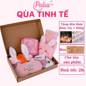Hộp quà tặng túi chườm nóng đau bụng kinh PUHA 500ml, túi chườm sưởi ấm nóng bụng kinh giảm đau hiệu quả cho nữ