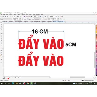chữ đẩy vào dán cửa