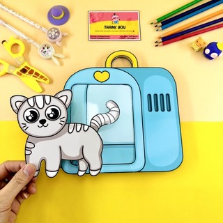 Bộ nhà cho chú mèo cưng- búp bê giấy - size to - Pighandmade