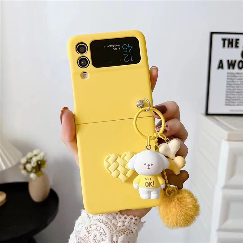 Ốp Điện Thoại Nắp Gập Chống Sốc Có Móc Khóa Búp Bê Dễ Thương Cho Samsung Galaxy Z Flip 4 5G Z Flip 3 5G Z Flip 4 Z Flip 3