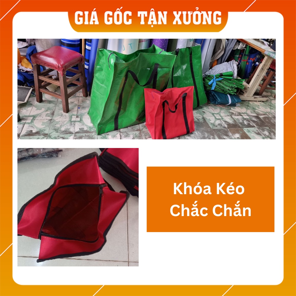 [Sản Xuất Theo Yêu Cầu] Túi Vải Chống Thấm Có Khóa Kéo