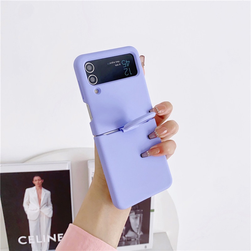 Ốp Điện Thoại Silicon Dẻo Mềm Mại Chống Sốc Có Nhẫn Đỡ Sang Trọng Cho Samsung Galaxy Z Flip 4 Z Flip 3 Z Flip 4 Flip 4