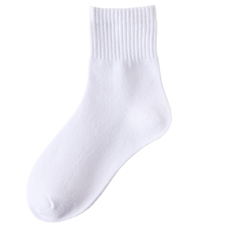 [ Mua 5 tặng 1] Set 5 Đôi Tất Thể Thao Cổ Cao Trắng Nam Nữ 3B Cotton Pha Dày Dặn, Hút Mồ Hôi