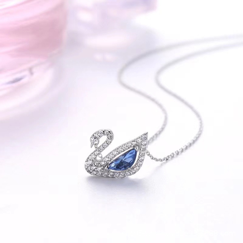Ảnh Dây chuyền thiên nga LAMY Crystal Swan Necklace Blue 6042 4