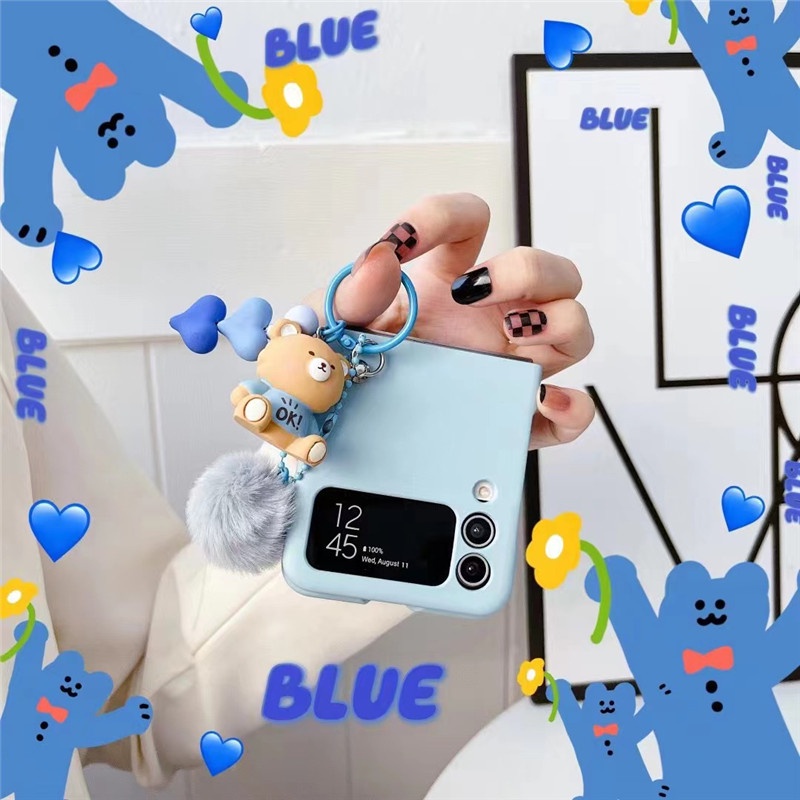 Ốp Điện Thoại Nắp Gập Chống Sốc Có Móc Khóa Búp Bê Dễ Thương Cho Samsung Galaxy Z Flip 4 5G Z Flip 3 5G Z Flip 4 Z Flip 3