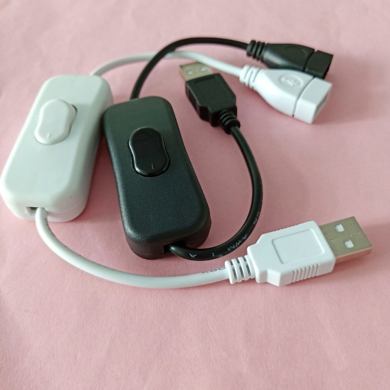 Bang USB Switch Line Cáp USB có On Switch Line 30CM 11 8inch Đen Trắng