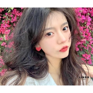 Bông tai xinh Hình Tim Đỏ xinh xắn, đáng yêu LINDO thích hợp làm quà tặng cho Valentine