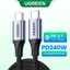 Ugreen PD4.0 240W 5A / 48V Cáp USB C sang USB C 480Mbps Vỏ nhôm bện Nylon PD Cáp sạc nhanh cho Macbook Pro Samsung S20 Ipad