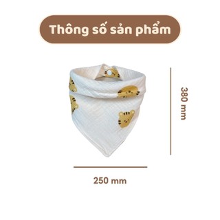 Yếm xô muslin ăn dặm chính hãng Mily 2 lớp vải.