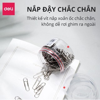 Hộp 200 Ghim Vòng Kẹp Giấy Deli Kẹp Tài Liệu Văn Phòng Phẩm Giữ Văn Bản Học Sinh Văn Phòng - 0037