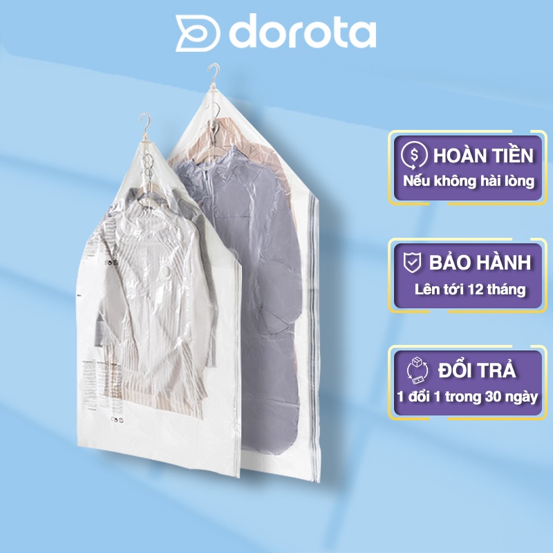 Ảnh Túi hút chân không chống nhăn DOROTA không cần dùng bơm bảo quản quần áo có móc treo tái sử dụng TCN 1