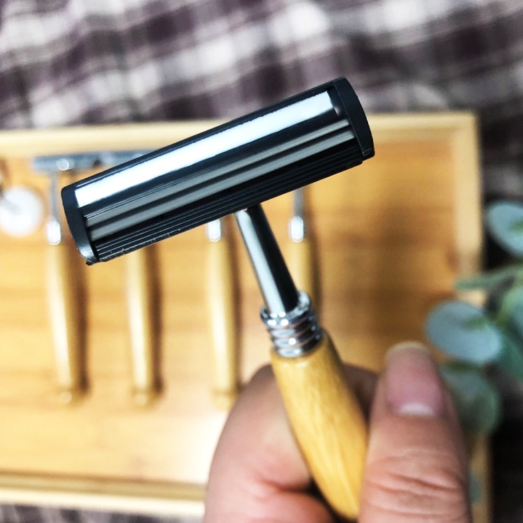 Ảnh Dao cạo râu cán tay cầm bằng tre cao cấp tự nhiên an toàn ONGTRE dùng từ 1-3 tháng 2