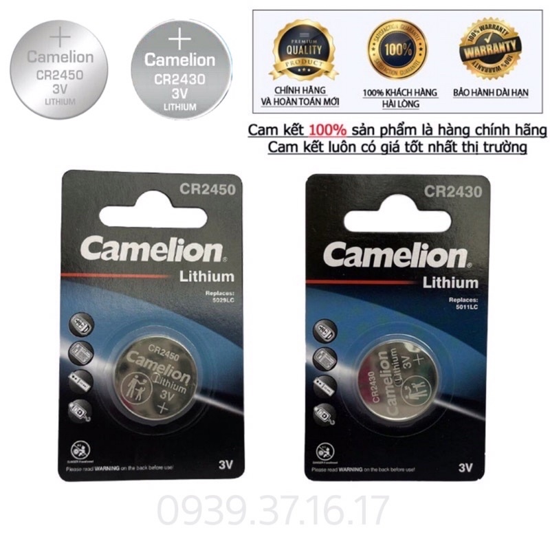 Pin lithium 3V 2430 / 2450 Camelion CHÍNH HÃNG dùng cho chìa khóa, điều ...