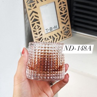 Bộ 6 cốc thủy tinh đế xoay 360 độ - ly thủy tinh chịu nhiệt vân kim cương cao cấp