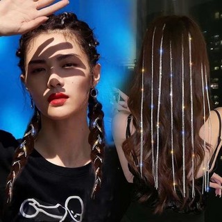 Kẹp tóc bện dây đính đá siêu lấp lánh thời trang