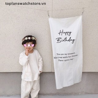 Thảm Treo Tường Trang Trí In Chữ Happy Birthday Xinh Xắn