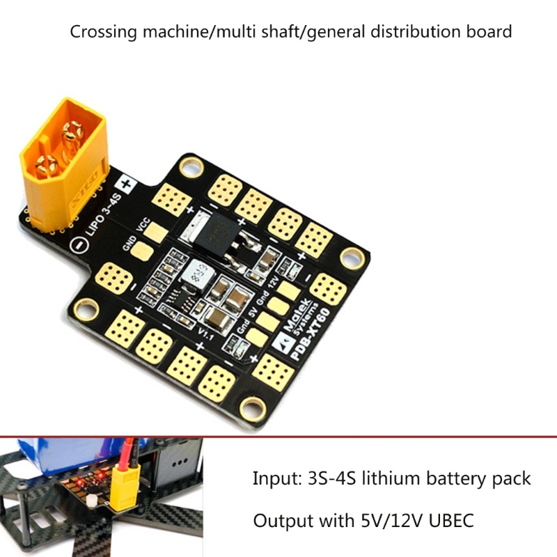 Fol Matek Mini Power Hub PDB XT60 Bảng phân phối điện PDB-XT60 với BEC 5V 12V cho FPV Drone Quadcopter QAV210 QAV-