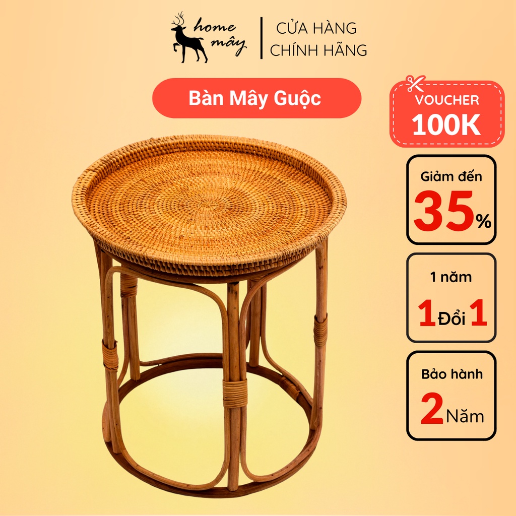 Bàn trà mây Fenny HOME MÂY - Sản phẩm lắp ghép đơn giản cho trang trí nội thất
