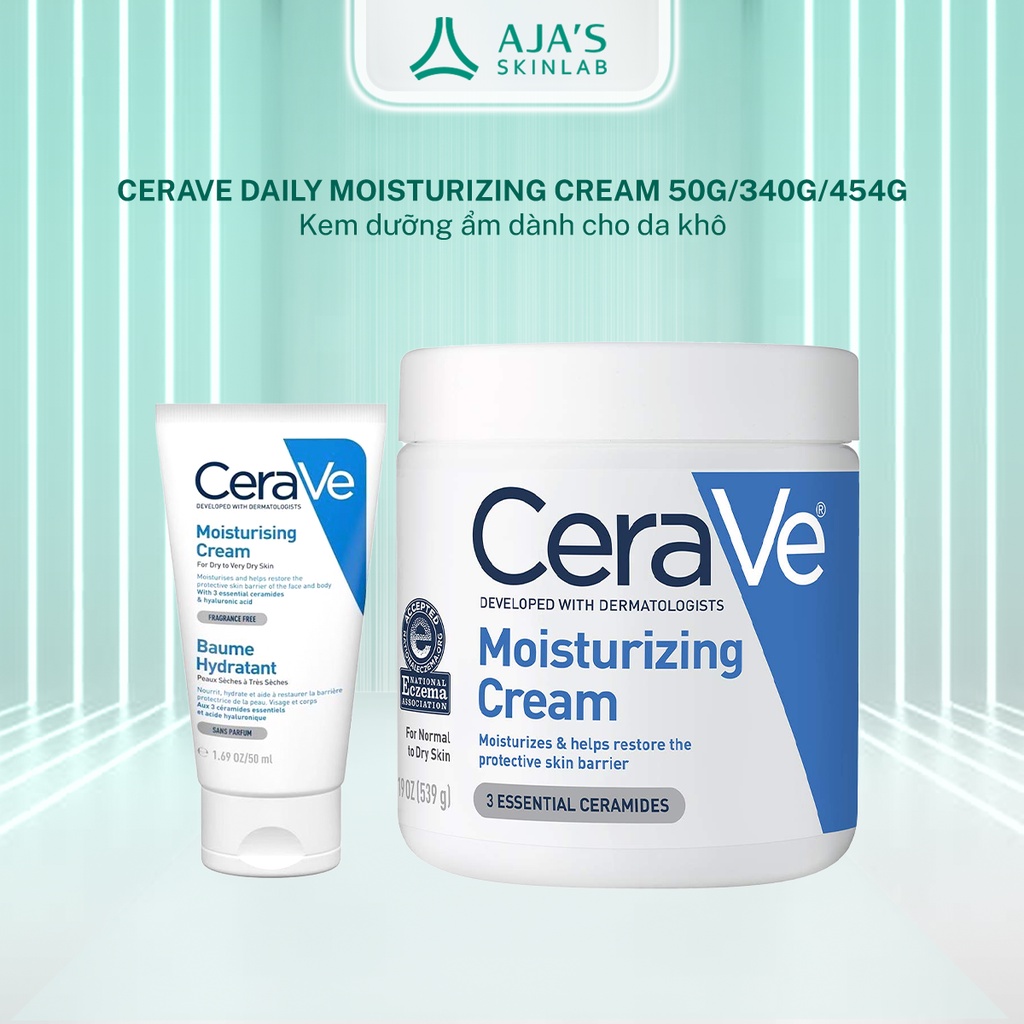Ảnh Kem dưỡng ẩm dành cho da khô Cerave Daily Moisturizing Cream khối lượng 50g/340g/454g - ajaskinlab 1
