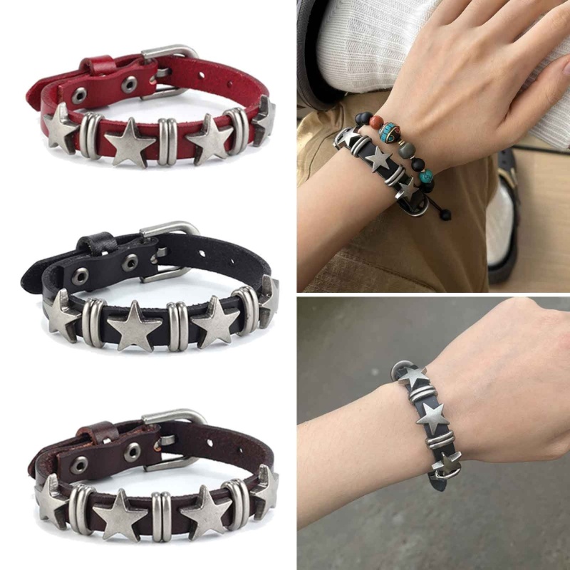Dasbsug Goth Vintage Star Da Vòng Tay Hợp Kim Dành Cho Nữ Gothic Retro Cặp Đôi
