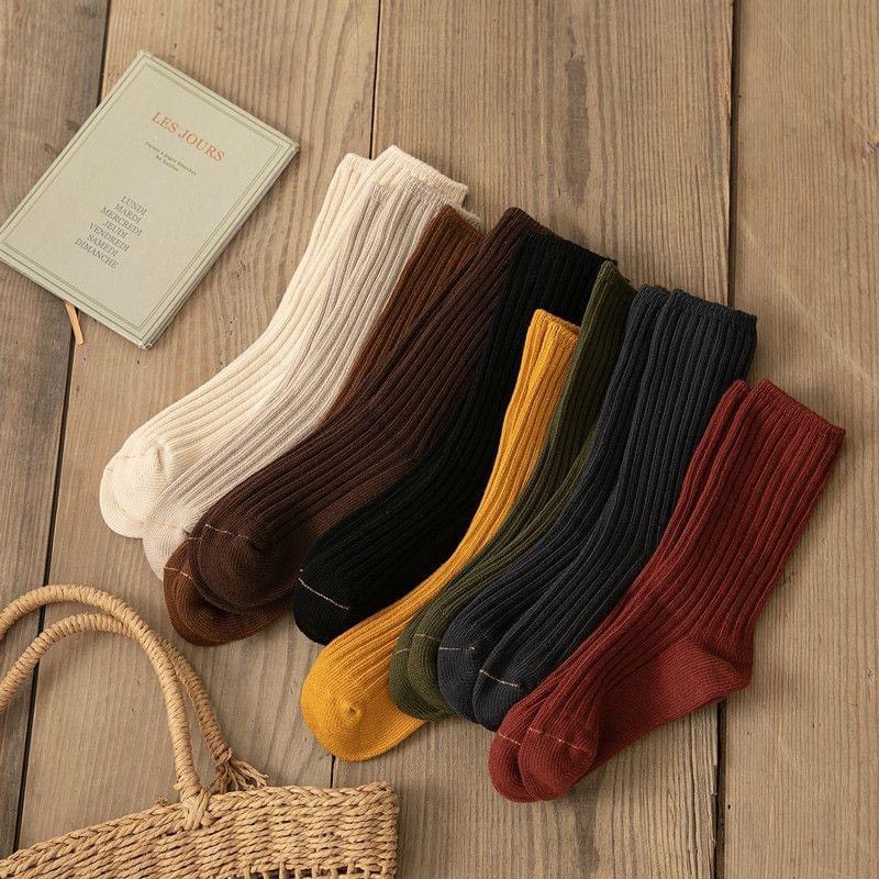 Tất Cao Cổ Nam Vớ Cao Cổ Nữ Vintage Thể Thao Gân Tất Vớ Cổ Cao Nữ Vớ Cổ Cao Nam Cotton Cao Cấp Horizon