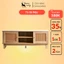Kệ TV gỗ kết hợp cửa mây mắt cáo ba ngăn - Sản phẩm kệ TV phòng khách đẹp, tiện nghi với nhiều ngăn