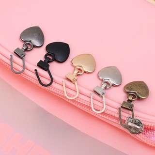 Set 1 / 10 Khóa Kéo Kim Loại Hình Trái Tim Thay Thế Tiện Dụng DIY