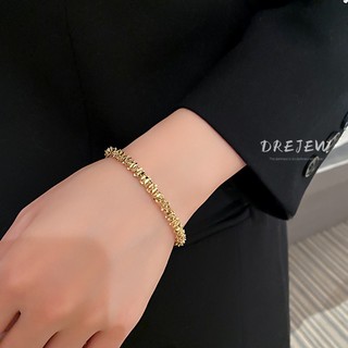 DREJEW Vòng Đeo Tay Kim Loại Dạng Mở Hình Học Phong Cách Hàn Quốc Độc Đáo Điều Chỉnh Được Thiết Kế Lớp Học