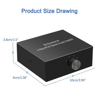 Bang 4 chiều Stereo L R Sound Channel Bộ chuyển đổi hai chiều 1 trong 4 Out hoặc 4 trong 1 Out Công tắc quay chuyên nghiệp