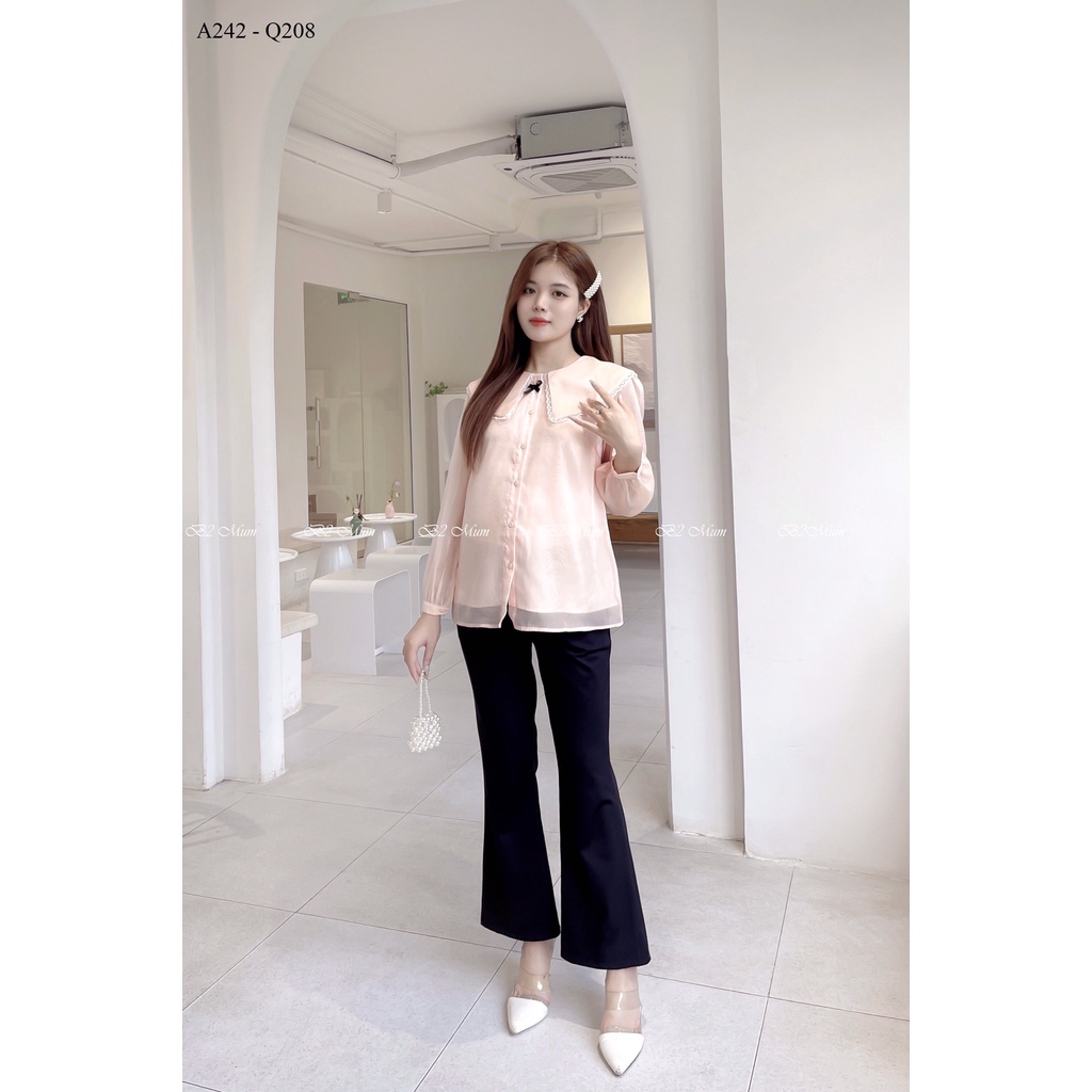 Áo bầu thiết kế Áo nơ cổ viền ren A242 B2MUM