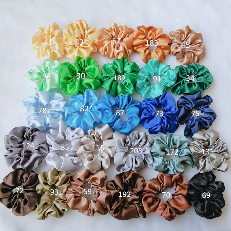 3 Dây Buộc Tóc Lụa Satin Bóng Thời Trang 52 Màu