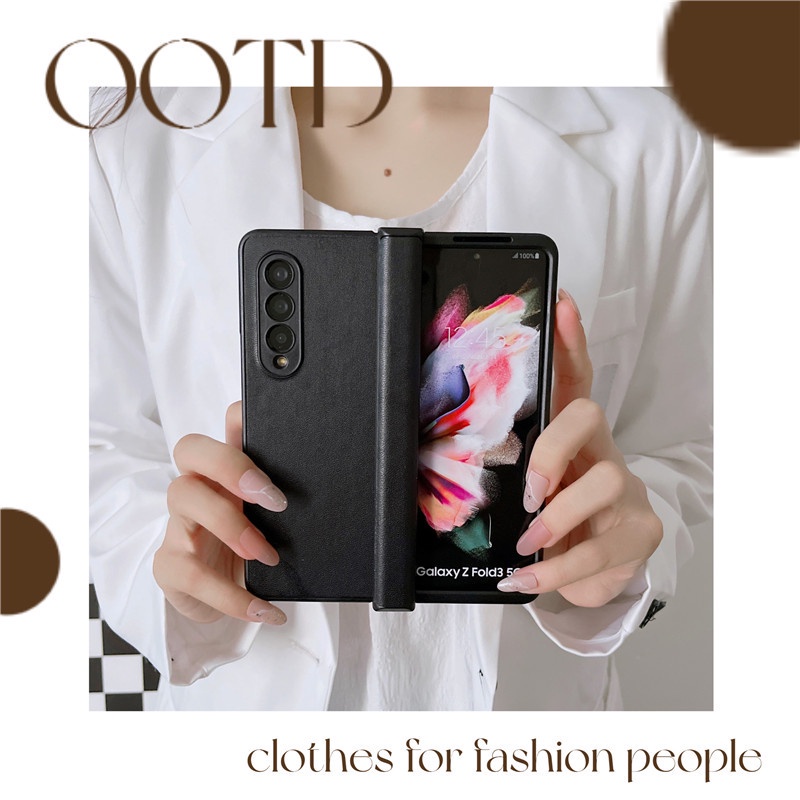 Ốp Điện Thoại Da PU Sang Trọng Chống Sốc Cho Samsung Galaxy Z Fold 3 Z Fold 4 5G Z Fold3 Z Fold4